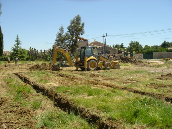 Ouverture de chantier construction de maison neuve, les fondations